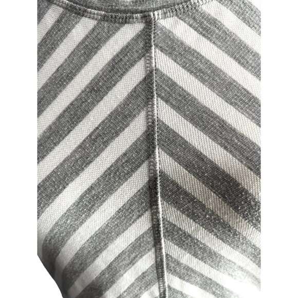 T by Talbots Striped A Line Dress Sz Small Petite Womens Short Sleeve Gray & Whi - Picture 10 of 16